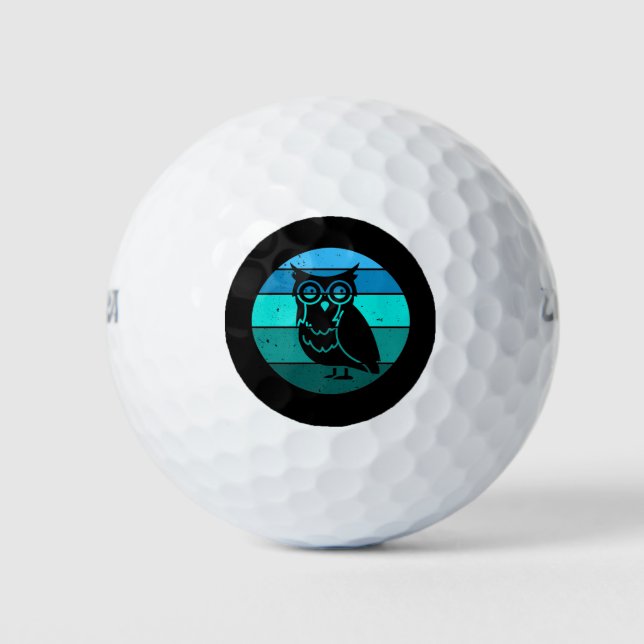 Pelotas De Golf Lechuza Retro (Anverso)
