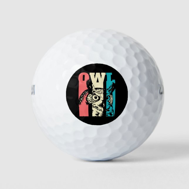 Pelotas De Golf Lechuza Retro (Anverso)