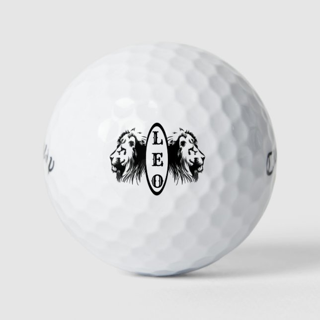 Pelotas De Golf Leo el León Bookending Zodiac (Anverso)