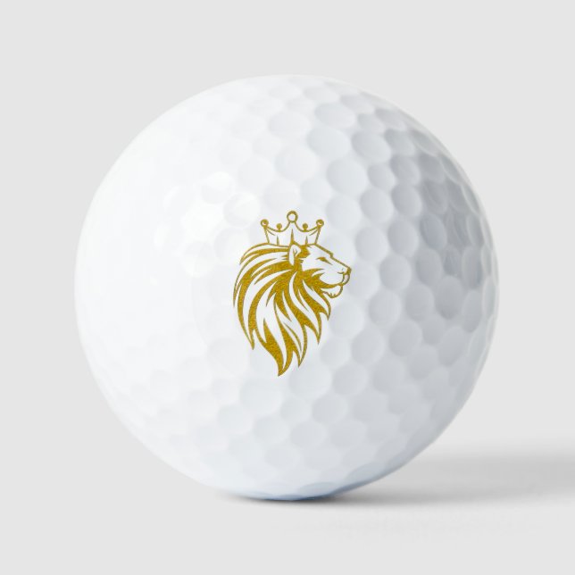 Pelotas De Golf León con corona - Estilo de oro 2 (Anverso)
