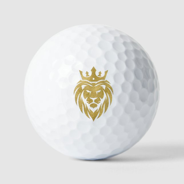 Pelotas De Golf León con corona - Estilo de oro 3 (Anverso)