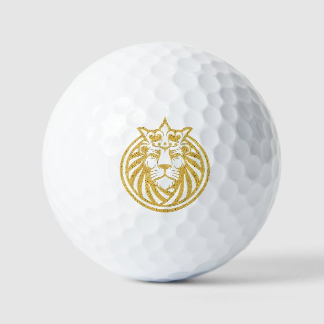 Pelotas De Golf León con corona - Estilo de oro 4