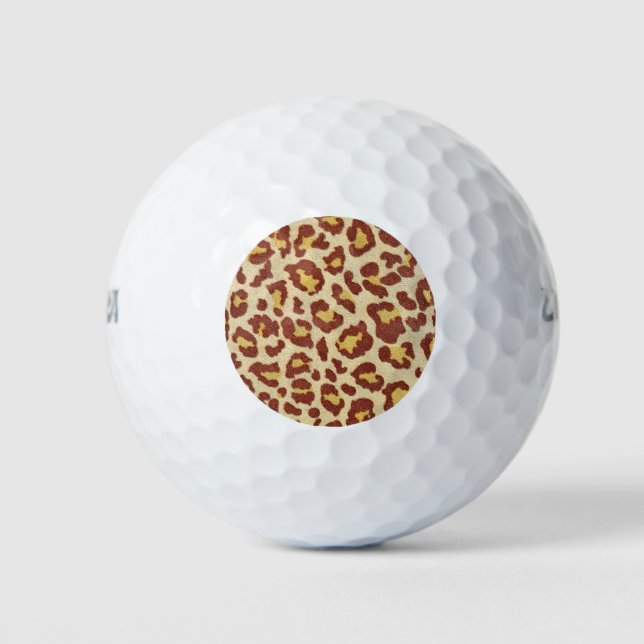 Pelotas De Golf Leopard Spots Ultrasuede Look (Anverso)