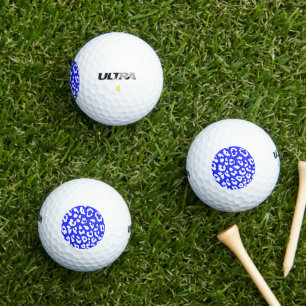 Pelotas De Golf Leopardo blanco Imprimir azul oscuro