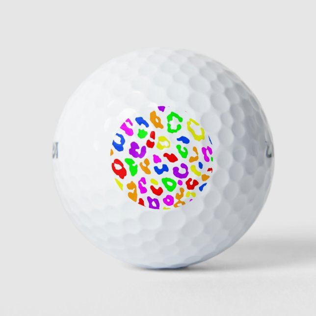 Pelotas De Golf Leopardo Imprimir arcoiris blanco (Anverso)