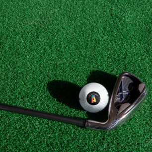 Pelotas De Golf Letra amarilla verde morado Monograma Una blanca n