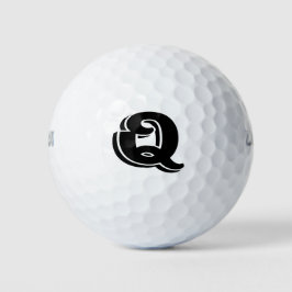 Pelotas De Golf Letra blanca blanca blanca negra Q monogramada