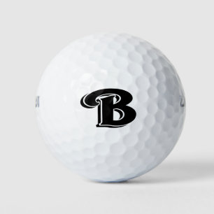 Pelotas De Golf Letra blanca negra B monogramada