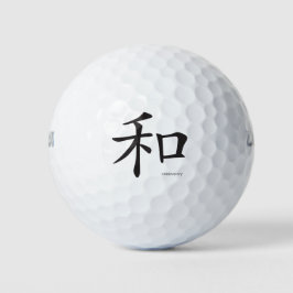 Pelotas De Golf Letra china-armónica-símbolo-negra
