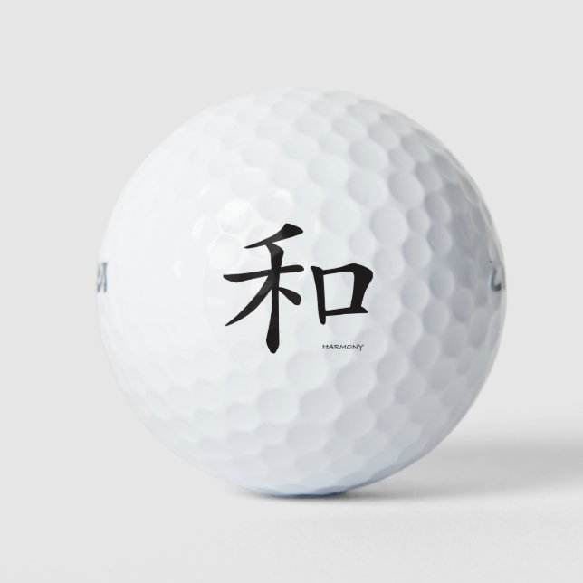 Pelotas De Golf Letra china-armónica-símbolo-negra (Anverso)
