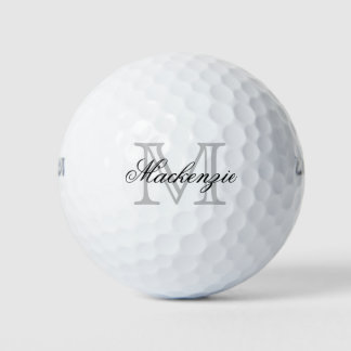 Pelotas De Golf Letra cursiva elegante | Nombre del monograma de M