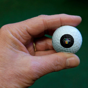 Pelotas De Golf Letra de color inicial monocroma de estilo elegant