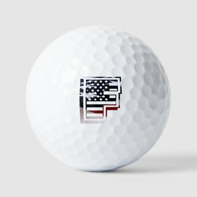 Pelotas De Golf Letra F Monograma inicial USA (Anverso)