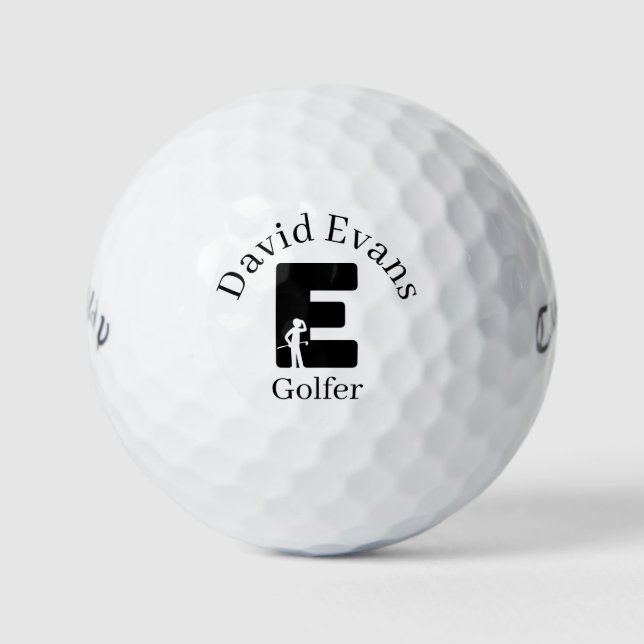 Pelotas De Golf Letra golfer e (Anverso)