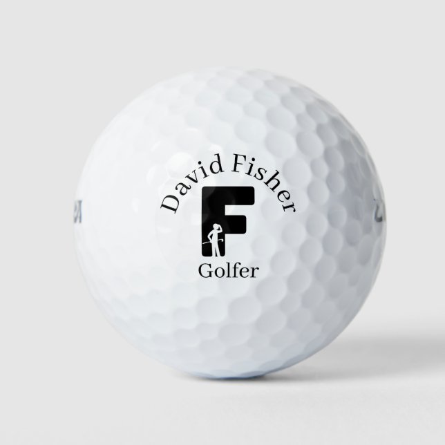 Pelotas De Golf Letra golfer F (Anverso)
