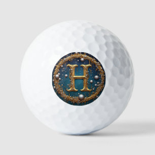 Pelotas De Golf Letra inicial de monograma dorado H
