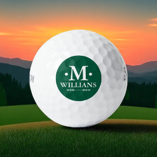 Pelotas De Golf Letra inicial M de nombre simple verde
