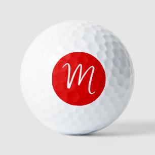 Pelotas De Golf Letra inicial monograma blanco rojo estilo