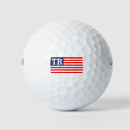 Pelotas De Golf Letra monogramada personalizado bandera patriótica