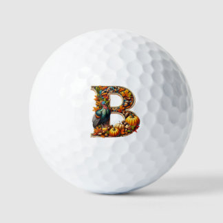 Pelotas De Golf Letter B in Thanksgiving style