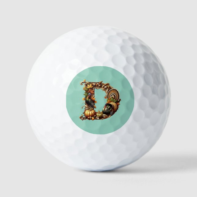 Pelotas De Golf Letter D Thanksgiving style gift  (Anverso)