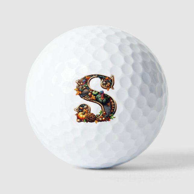Pelotas De Golf Letter S Thanksgiving turkey style gift  (Anverso)