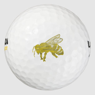 Pelotas De Golf Letterpress Bee
