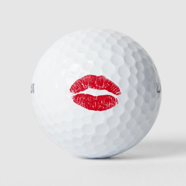 Pelotas De Golf Levantamientos de besos rojos (Anverso)