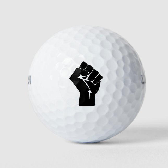 Pelotas De Golf Levantan puño negro - Protesta de resistencia (Anverso)