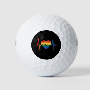 Pelotas De Golf LGBTQ latidos de corazón orgullo gay lesbiana tran
