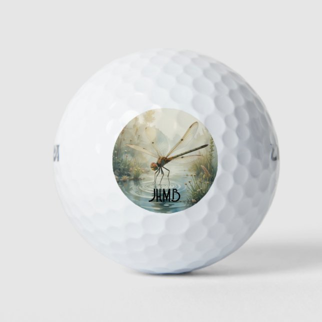 Pelotas De Golf Libélula con monograma Libélulas (Anverso)