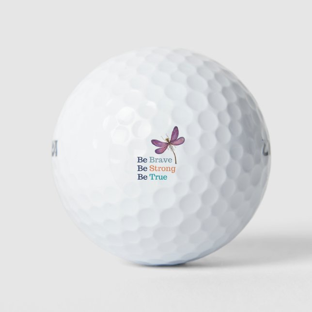 Pelotas De Golf Libélula valiente fuerte verdadera (Anverso)