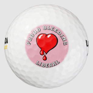 Pelotas De Golf Liberal del corazón sangrante rojo