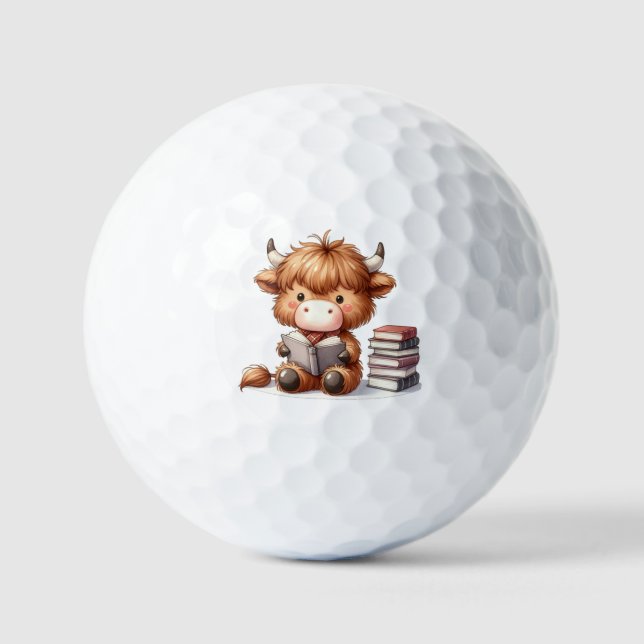 Pelotas De Golf Libros de lectura de vacas de Highland (Anverso)