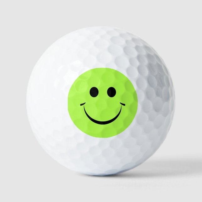 Pelotas De Golf Lime Green Happy Face (Anverso)