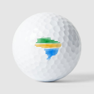 Pelotas De Golf Límite de mapa de Brasil con colores de bandera br