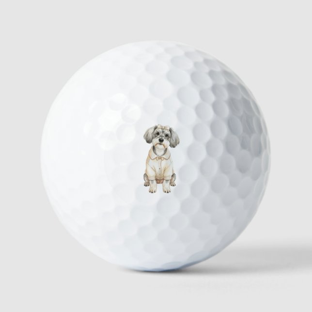 Pelotas De Golf Lindo perro schnauzer de orejas largas  (Anverso)