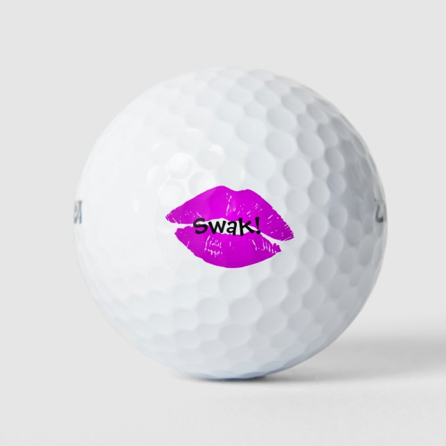 Pelotas De Golf Lindos calientes rosados S.W.A.K sellados con un b (Anverso)
