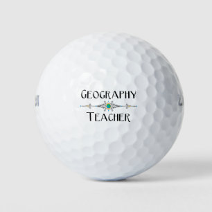 Pelotas De Golf Línea decorativa de profesores de geografía