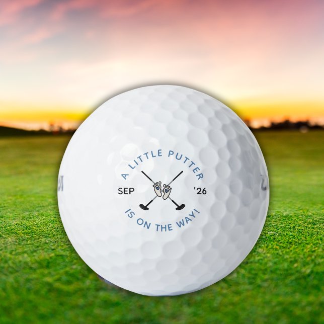 Pelotas De Golf Little Putter Golf Gender Pregnancy Reveal Blue (Fun keepsake for golfer dads and grandparents, ideal for baby announcements, reveals, and gifting.)