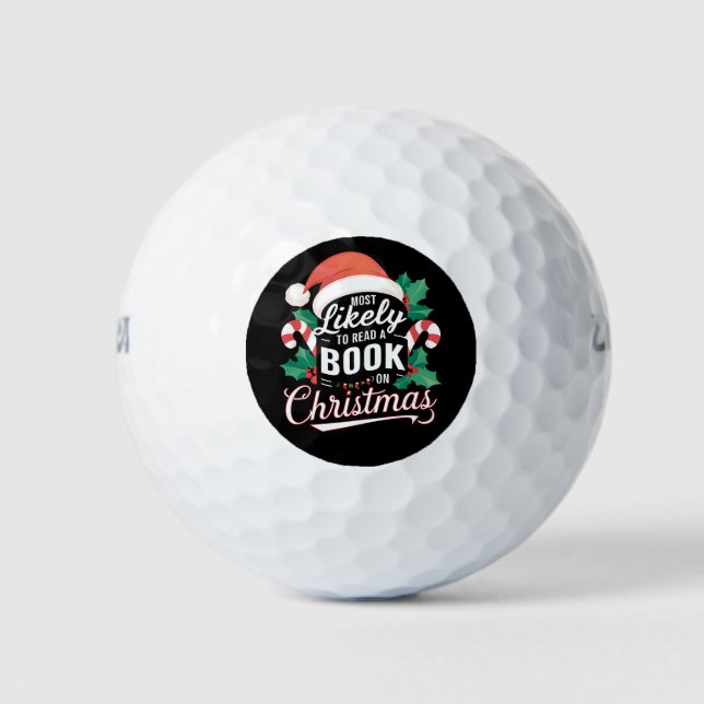 Pelotas De Golf Lo Más Probable Es Leer Un Libro Sobre Navidades (Anverso)
