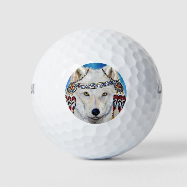 Pelotas De Golf Lobo Blanco (Anverso)