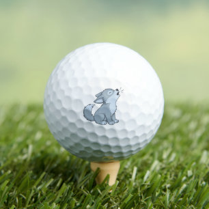 Pelotas De Golf Lobo cachorro aullador de dibujos animados lindo