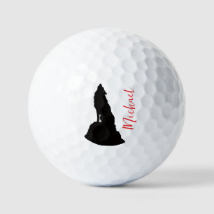 Pelotas De Golf Lobo Solitario Aullando Tu Nombre Escritura Person