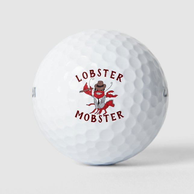 Pelotas De Golf Lobster Mobster 🦞 Funny Personalizado Gangster (Anverso)