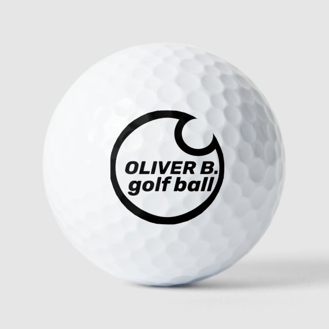 Pelotas De Golf Logo negro moderno (Anverso)
