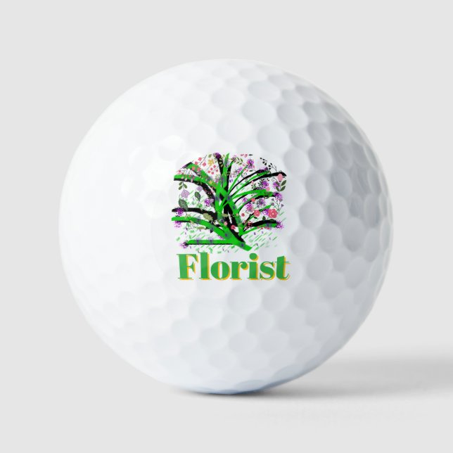 Pelotas De Golf Logotipo de Floristería (Anverso)