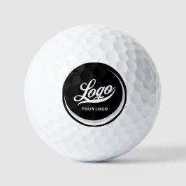 Pelotas De Golf Logotipo de la marca Black White Modern Company Bu