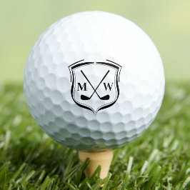 Pelotas De Golf Logotipo de monograma de escudo personalizado