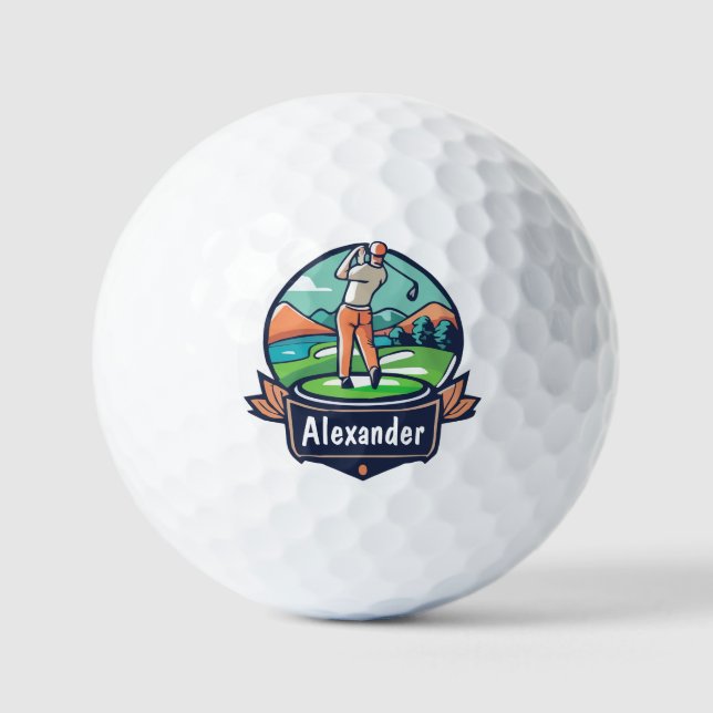 Pelotas De Golf Logotipo de nombre editable personalizado personal (Anverso)
